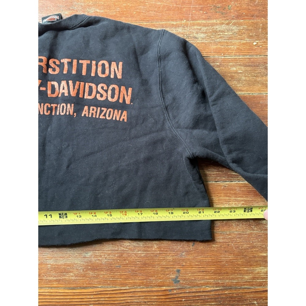 Harley Davidson Cropped Crewneck Pullover 2XL Unisex Black - Picture 6 of 6